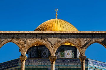 De Dome of the Rock, Jeruzalem, Israël van Mieneke Andeweg-van Rijn
