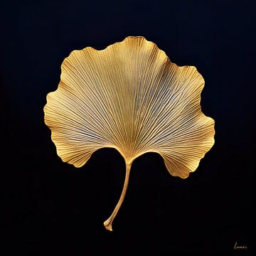 Ginko blad in goud van Lauri Creates