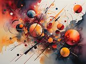 Abstract Circles and Lines in Fiery Colours by Bart Veeken thumbnail