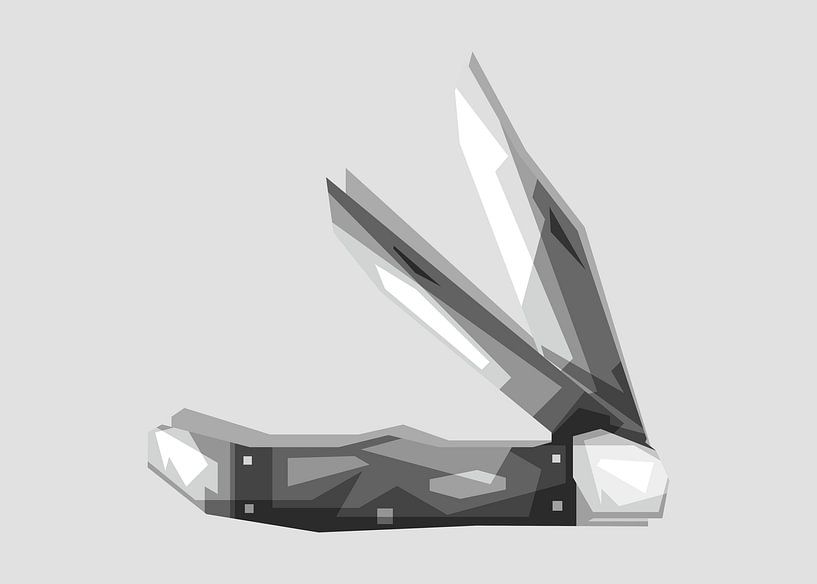 Grijs Vouwmes Popart van Rizky Dwi Aprianda