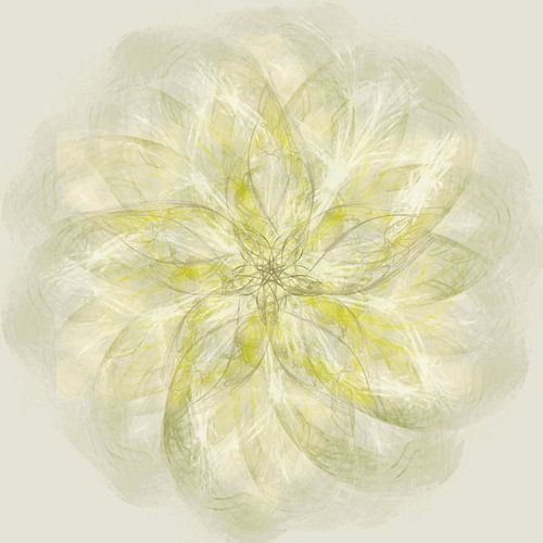 Mandala, spirograaf met geeltinten