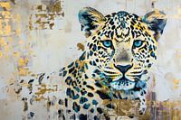 Malerei Leopard Gold