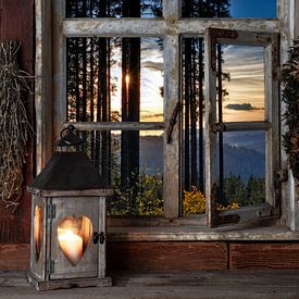 Window view at dusk by Jürgen Wiesler