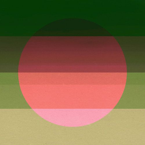 Neon kunst. Kleurrijk minimalistisch geometrisch abstract in roze, groen en beige.