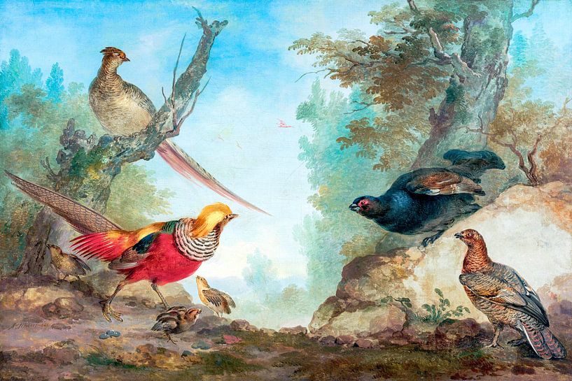 Landscape painting with partridge by Mad Dog Art