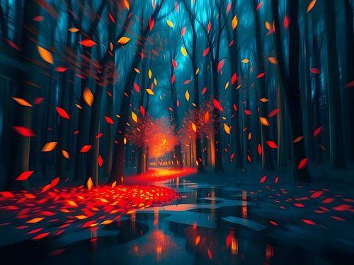 Crimson Whispers of the Enchanted Woods