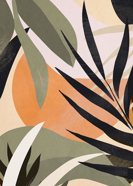 Abstract Art Tropical Leaves by ThingDesign 