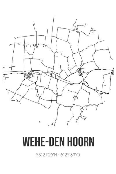 Wehe-den Hoorn (Groningen) | Map | Black and White by Prints of Place
