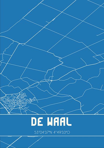 Blueprint | Map | De Waal (North Holland) by Prints of Place
