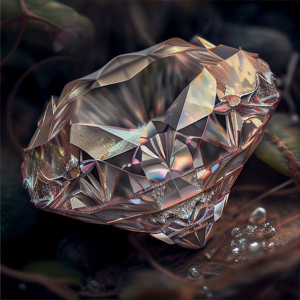 Portret van een diamant Edelsteen Illustratie van Animaflora PicsStock