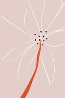 Zarte abstrakte Blume mit weißen Blütenblättern