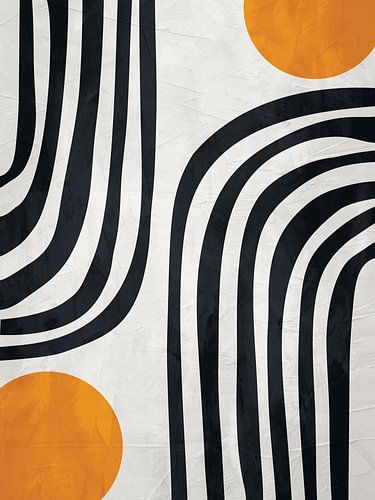 Organische geometrische abstracte kunst in aardetinten