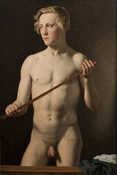 Christopher Wilhelm Eckersberg, Standing male model, 1837 by Atelier Liesjes