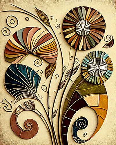 Abstracte fossiele bloemen