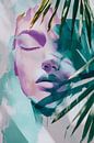 Woman Portrait in Tropical Light Abstract Reflection by Eva Lee thumbnail