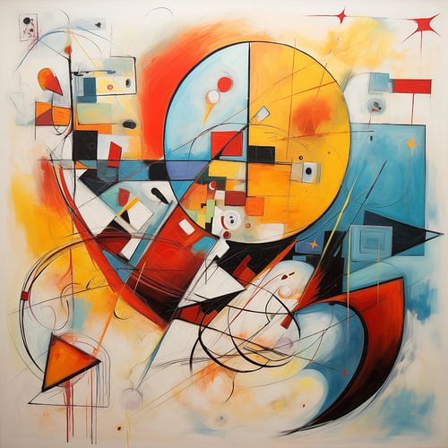 Abstract driehoek cirkel en vak