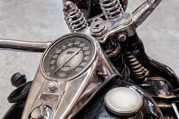 De zwarte Vintage Harley Davidson van Martin Bergsma