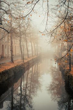 Foggy street in Amersfoort by Neşe van de Wiel