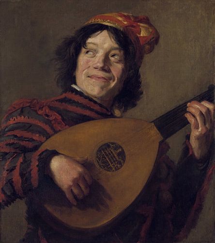 Judith Leyster, Luitspelende Nar, naar Frans Hals, 1620-1626