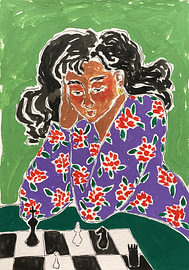 Joueur d'échecs pensif sur Rushati Chowdhury