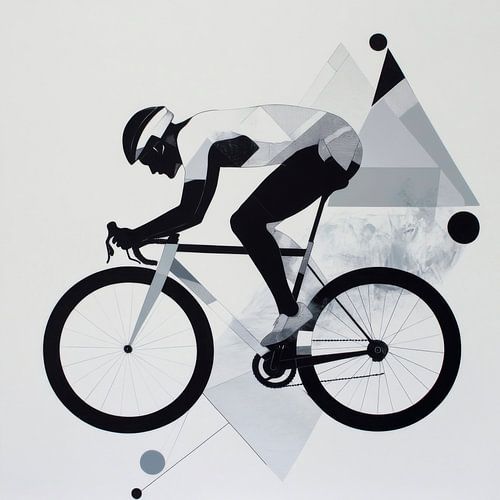 Fietser in een modern ontwerp