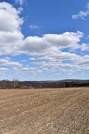 Een veld in de herfst na de oogst van Claude Laprise