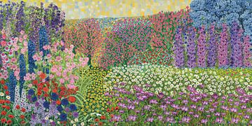 Sommergarten mit Gänseblümchen (nach Gustav Klimt)