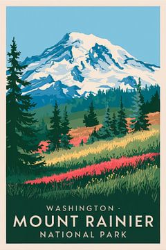 Nationaal park Mount Rainier, Washington van Poster Art Shop