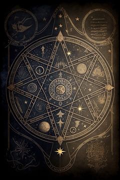 Magische sterrenkaart 4 van Digitale Schilderijen