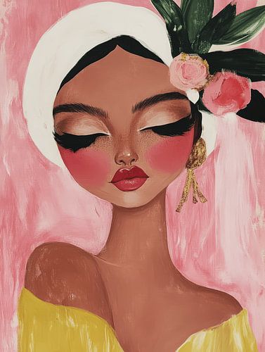 Modernes Porträt in Pastellfarben