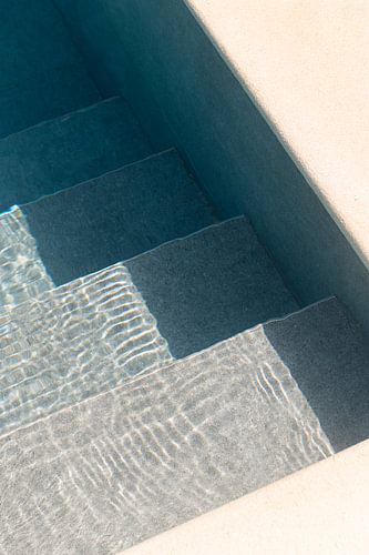 Swimming pool steps | travel photography print | Greece