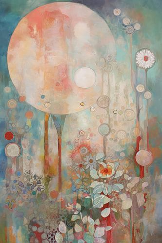 Bloemen onder de volle maan