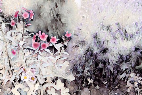 Roze bloem aquarel schilderij