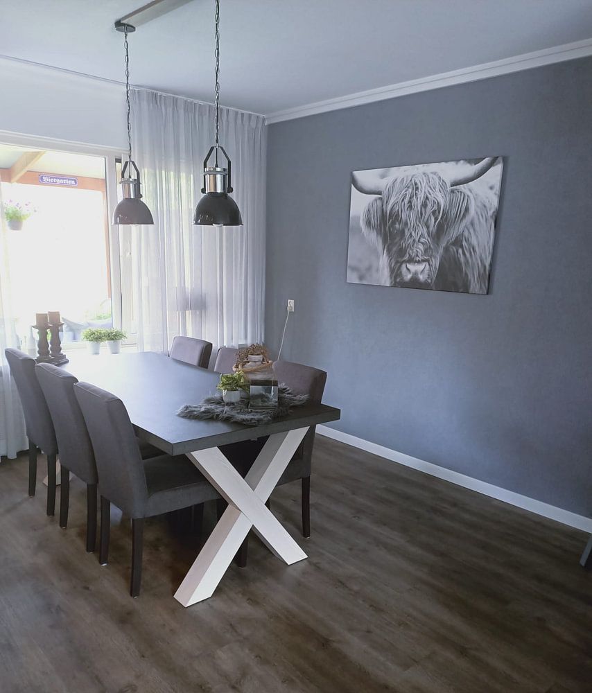 Portret van een Schotse Hooglander in zwart wit  van Sjoerd van der Wal Fotografie 