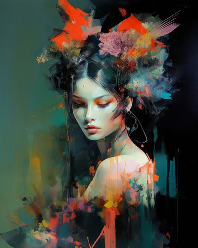 Kleurrijk en modern portret