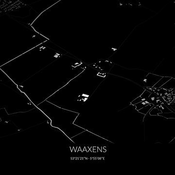 Zwart-witte landkaart van Waaxens, Fryslan. van Rezona