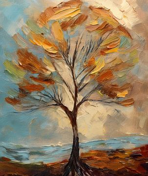 Tree in autumn foliage by Digital Art Studio