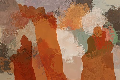 Warme abstracties in pasteltinten. Moderne abstracte kunst V