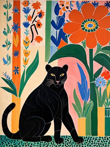 Un chat noir musclé