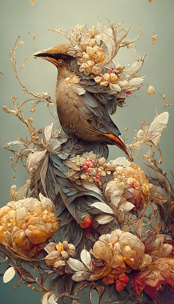 Mysterieuze Vlucht Van De Boheemse Waxwing par Peintures accrocheuses