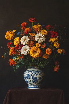 Colourful floral still life in vase by Imperial Art House