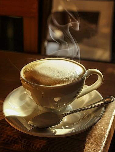 drink a cup of coffee or cappuccino