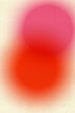 Retro jaren 70 neon kunst. Abstract verloop in oranje, roze, wit van Dina Dankers