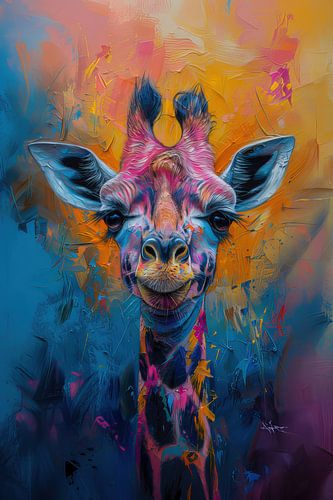 Bunte Anmut - Porträt einer Giraffe