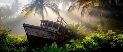 Bateau abandonné dans la jungle - Mystique