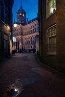 Straat uitkijkend op de dam, Amsterdam