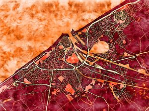 Karte von Oostende im stil 'Amber Autumn'