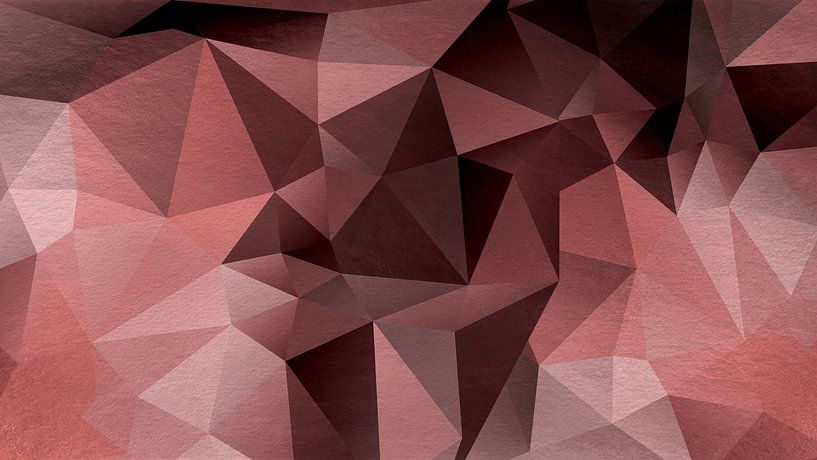 Abstract geometry. Triangles in brown, pink and red by Dina Dankers