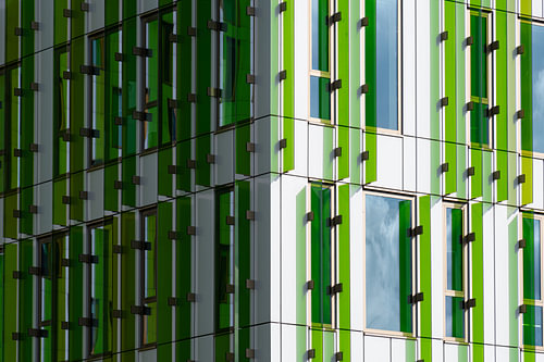 Grüne Architektur in Licht und Schatten