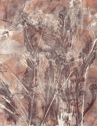 Natuurlijke botanische schoonheid. Bloemen en planten in terra en warm bruin.